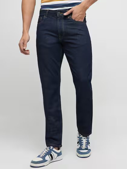 Men Blue Tapered Fit Mid Rise Light Fade Jeans