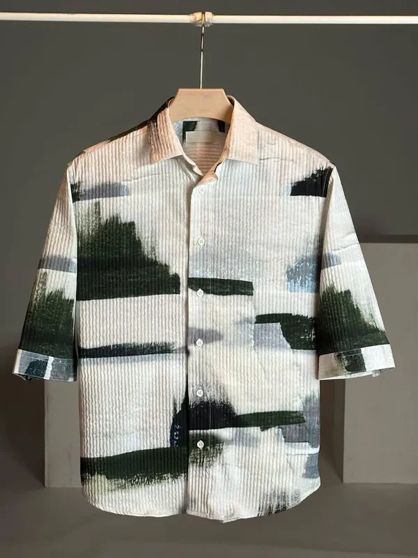 Multicolor Fancy Abstract Printed Shirt For Men